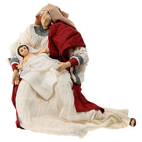 Holy Family, resin and fabric, for Country Collectibles Nativity Scene of 45 cm
