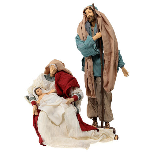 Holy Family, resin and fabric, for Country Collectibles Nativity Scene of 45 cm 1