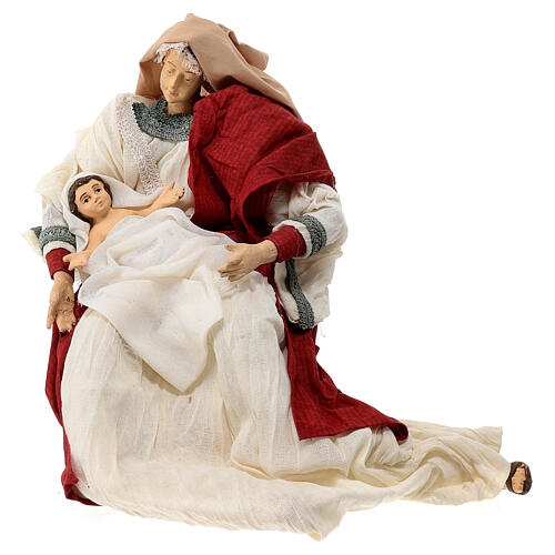 Holy Family, resin and fabric, for Country Collectibles Nativity Scene of 45 cm 2