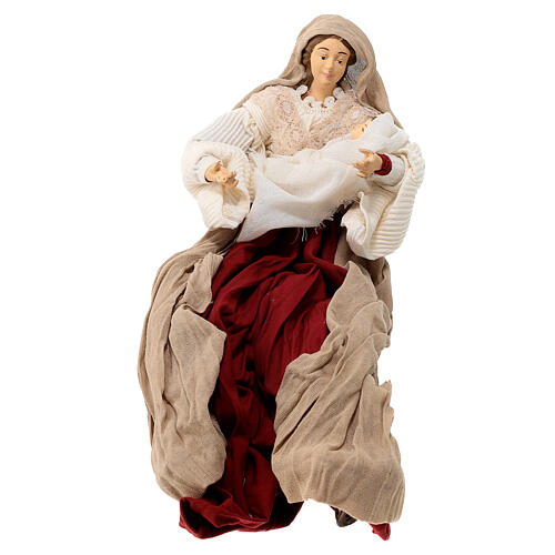 Natività 30 cm in resina e tessuto con asino Country Collectibles 2
