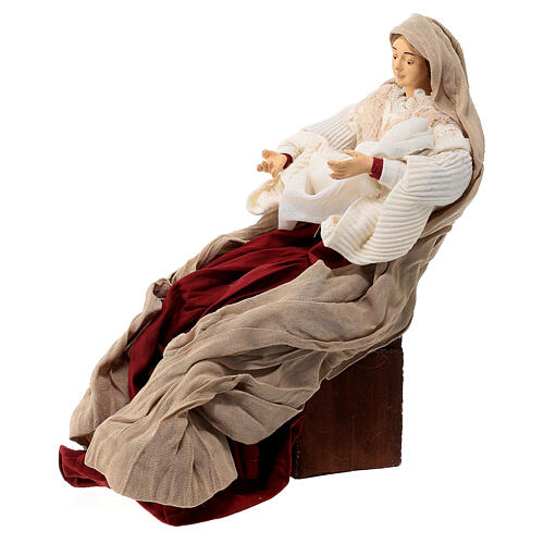 Scena narodzin Jezusa 30 cm z osiołkiem, żywica i tkanina, kolekcja Country Collectibles 4