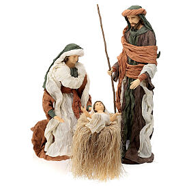 Nativity, set of 3, terracotta and fabric 80 cm
