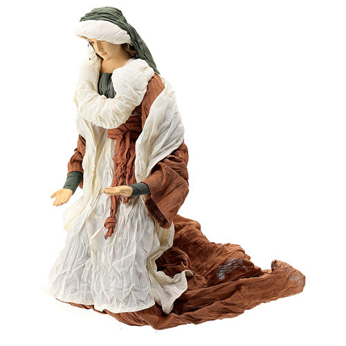 Holy Family set 3 pcs in terracotta and fabric 80 cm 6