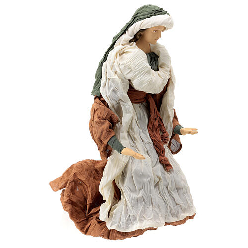 Holy Family set 3 pcs in terracotta and fabric 80 cm 9