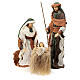 Holy Family set 3 pcs in terracotta and fabric 80 cm s1