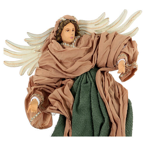 Flying angel, terracotta and fabric, 35 cm 2