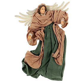Anioł w locie terakota i tkanina 35 cm