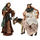 Holy Family with donkey in terracotta and fabric 30 cm s1