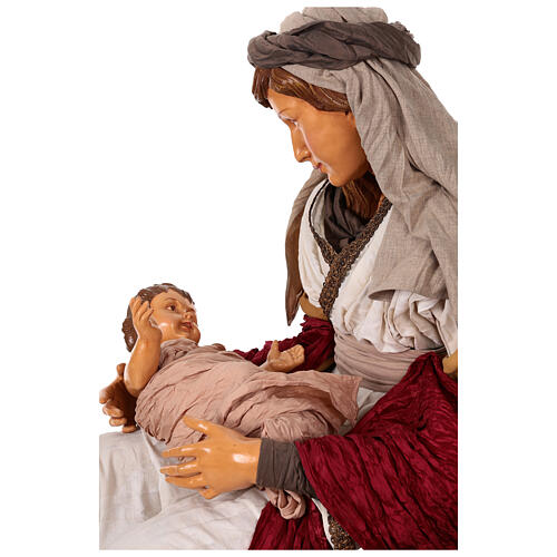 Life size statues of the Nativity 170 cm resin and fabric 7