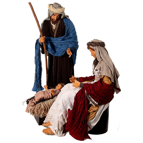 Life size statues of the Nativity 170 cm resin and fabric 9