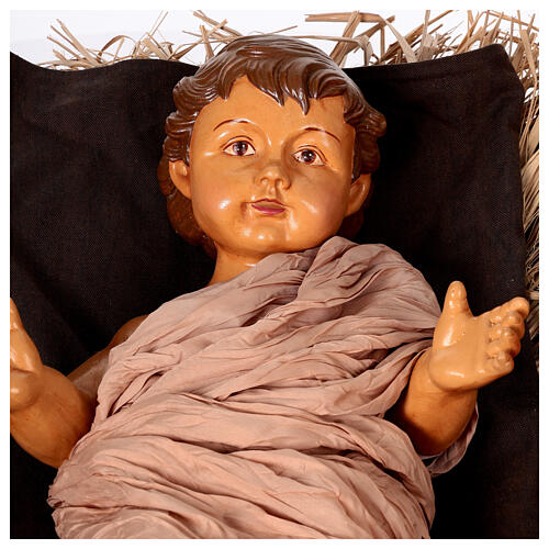 Life size statues of the Nativity 170 cm resin and fabric 10