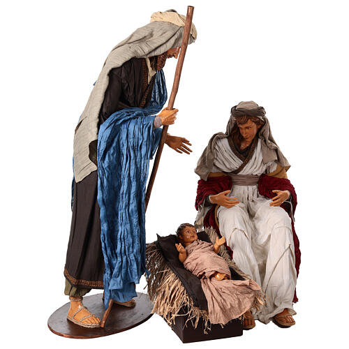 Life size statues of the Nativity 170 cm resin and fabric 13