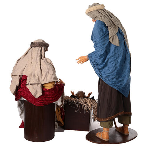 Life size statues of the Nativity 170 cm resin and fabric 19