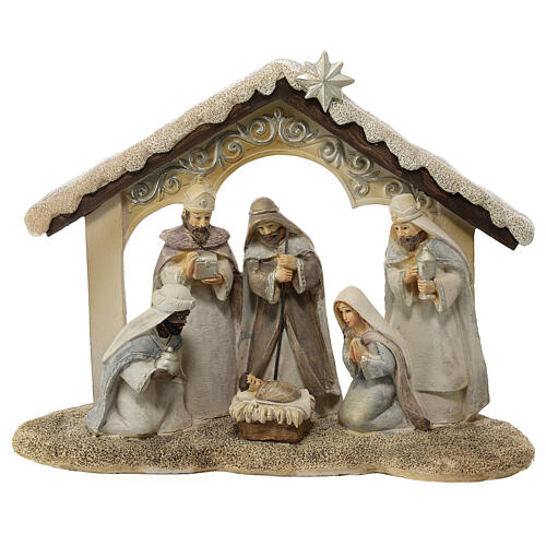 Natividad con Reyes Magos 20 cm resina 1