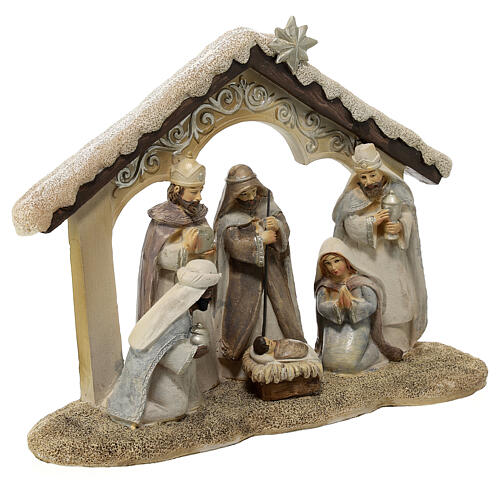 Natividad con Reyes Magos 20 cm resina 3