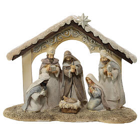 Holy Family with Wise Men 20 cm in resin