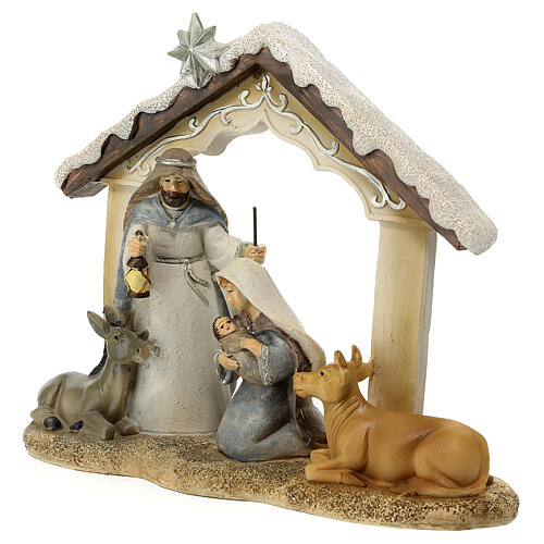 Natividad con Base y buey y burro 20 cm 2