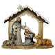Natividade de Jesus resina com boi e burro sobre base, 18x21,5x9 cm s1