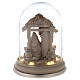 Natività in teca resina dipinta luce led 25 cm s5