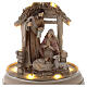 Holy Family in painted resin case with LED light 25 cm s2