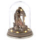 Holy Family in painted resin case with LED light 25 cm s3