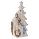 Porcelain Nativity with Christmas tree and light 23 cm s1