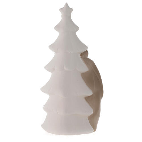 Nativité porcelaine avec sapin de Noël et lumière 23 cm 4