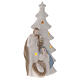 Nativité porcelaine avec sapin de Noël et lumière 23 cm s3