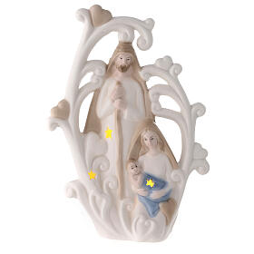 Nativité avec arbre et lumière porcelaine 23 cm