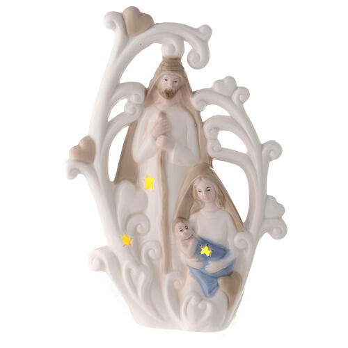 Nativité avec arbre et lumière porcelaine 23 cm 1