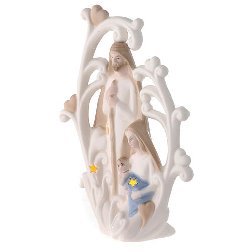 Nativité avec arbre et lumière porcelaine 23 cm 2