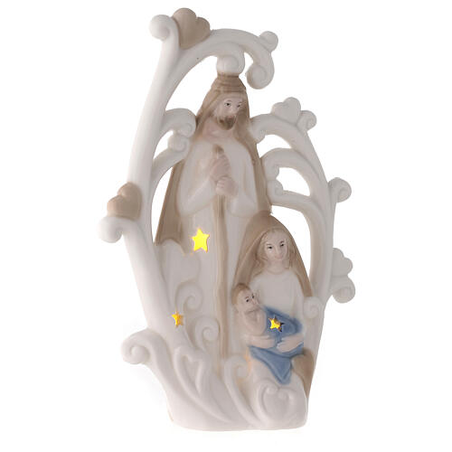 Nativité avec arbre et lumière porcelaine 23 cm 3