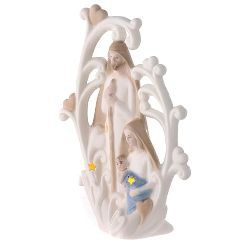 Holy Family statue tree in porcelain with light 23 cm 2