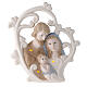 Nativity set with heart-shaped vegetation, porcelain and light, 20 cm s1