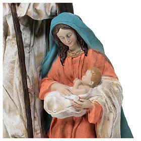 Natività presepe su base 45 cm resina colorata 