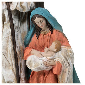 Holy Family statue with support base 45 cm colored resin