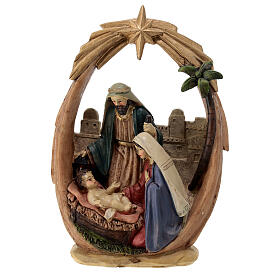 Natividad escena resina coloreada 10 cm 3 figuras 20x15 cm