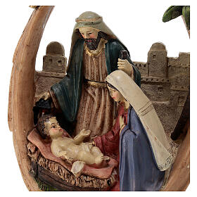 Natividad escena resina coloreada 10 cm 3 figuras 20x15 cm