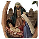 Nativité scène résine colorée 10 cm 3 personnages 20x15 cm s2