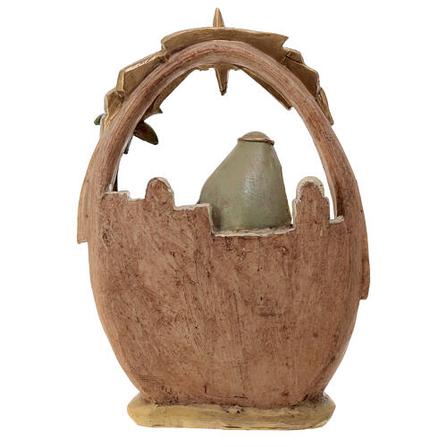 Natività scena resina colorata 10 cm 3 soggetti 20x15 cm 5