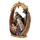 Natività scena resina colorata 10 cm 3 soggetti 20x15 cm s3