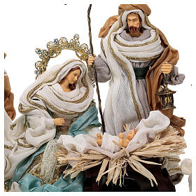 Nativity with Wise Men, resin and fabric, set of 4, 30 cm