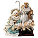 Natividad de resina y tela con reyes magos 4 piezas 30 cm s3