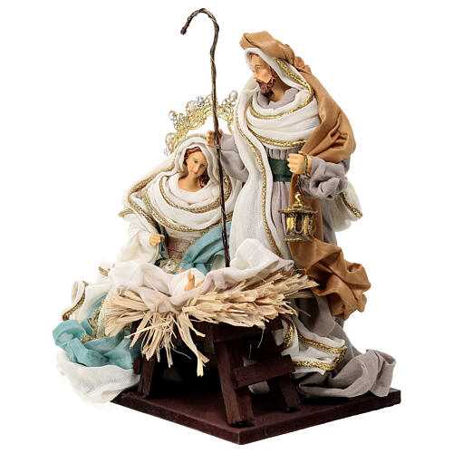 Nativité en résine et tissu avec rois mages 4 pcs 30 cm 5