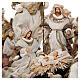 Nativity with Wise Men and angel, wood base, resin and fabric, 30 cm s2