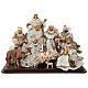 Nativité avec rois mages et ange résine et tissu base bois 30 cm s1