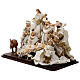 Nativité avec rois mages et ange résine et tissu base bois 30 cm s3