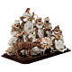 Nativité avec rois mages et ange résine et tissu base bois 30 cm s6