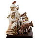 Natividade resina e tecido com reis magos e anjo base madeira para presépio 30 cm s9