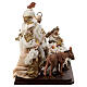 Full Nativity set resin and cloth Magi angel wooden base 30 cm s9